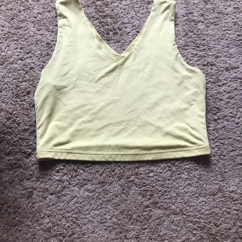 Yellow cropped tank top